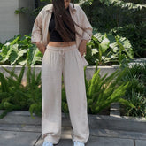 Set Lia Pant y Camison Beige