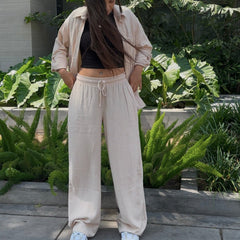 Set Lia Pant y Camison Beige