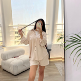 Set Lia Short y Camison Beige