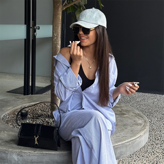 Set Lía Pant y Camisón Azul Claro