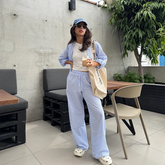 Set Lía Pant y Camisón Celeste