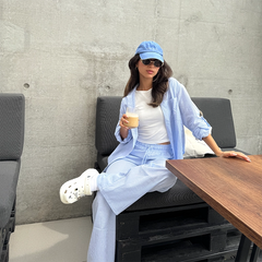 Set Lía Pant y Camisón Celeste