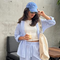 Set Lía Pant y Camisón Celeste