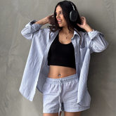 Set Lía Short y Camisón Azul