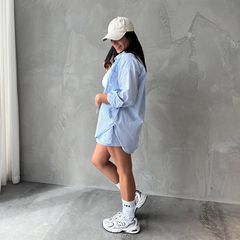 Set Lía Short y Camisón Celeste