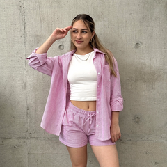 Set Lía Short y Camisón Rojo